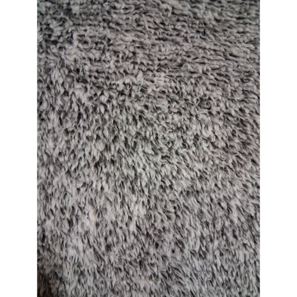 SO Shaggy Sweatshirt Faux Fur Soft Turtleneck Y2K Retro Cropped Gray Size XXS - Picture 3 of 6